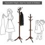 VASAGLE Coat Rack Free Standing, Wooden Hall Tree Coat Hat Tree Coat Hanger Holder Enterway with 10 Hooks for Coat, Hat, Clothes, Scarves, Handbags, Umbrella, Dark Walnut URCR03WN