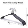 Clothes Hangers Skirt Hangers Non Slip Clothes Jeans Trouser Hanger Closet Space Saving Stackable for Jeans Tie Scarf (10 Pack with 10 Stackable Hanger)