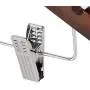 Emango Wooden Pant Hanger, 10-Pack Natural Finish Wooden Suit Hangers with Steel 2-Adjustable Clips and Anti-rust Hooks, Skirt Hangers, Standard Clothes Hangers