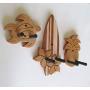 Ukulele Wall Mount Hangers, Holder, Tropical Style Hook, 3 Pack