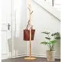 GTT-coat racks Wooden Tree Coat Rack, 8 Hooks - Super Easy Assembly NO Tools Required - Standing Coat Stand,Hallway Coat Hanger Hat Stand, for Handbag, Clothes & Accessories (Color : Wood Color)