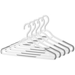 Whitmor Slim Sure-Grip Hangers with Swivel Hook (Set of 5), White