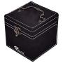 Rich U Black Lint Jewelry Storage Boxes Organizer Case with Lock Mirror for Rings Earrings Necklace