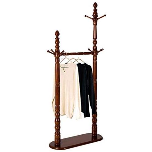 AIDELAI Coat Rack Solid Wood European Double Pole Modern Simple Creative Coat Rack Wall Hanging Door Clothes Rack Bedroom Wall Hangers