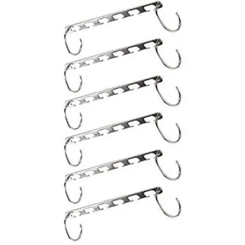 Space Saving Hangers, Magic Hanger Cascading Hanger Stainless Steel Wonder Clothes Hangers (6 Pack)