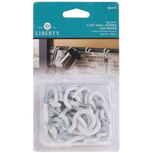 ARROW 160375 1-1/4'' Vinyl Coated Cup Hooks (Pack of 36) (Package may vary) ARROW 160375 1-1/4'' Vinyl Coated Cup Hooks (Pack of 36) (Package may vary)
