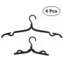 Cabilock Clothes Hanger 6pcs Plastic Foldable Travel Home Camping Mini Non-Slip Clothes Shirts Sweaters Dress Hanger Hook Drying Rack (Black)