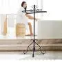 Free-Standing Metal Coat Rack, Towel Rack Holder, Hand Bath Towel Stand, Bathroom Bedroom Clothes Hanger, Heavy Duty Base, 33×33×98cm (Color : Black)