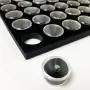 Mooca Wood Glass Top Jewelry Display Case, Wooden Jewelry Tray for Collectibles, Home Organization Storage Boxes with Black 50 Gem and Bead Storage Jars Mooca Wood Glass Top Jewelry Display Case, Wooden Jewelry Tray for Collectibles, Home Organization Storage Boxes with Black 50 Gem and Bead Storage Jars