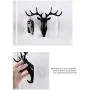 3Pcs Antler Head Coat Hooks Wall Mounted Clothes Hanger Animal Shaped Wall Hook Hanger for Hanging Hat Scarf Bag Key Black White Grey