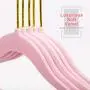 MIZGI Premium Kids Velvet Hangers (Pack of 50) with Gold Hooks,Space Saving Ultra Thin,Non Slip Hangers use for Childrens Skirt Dress Pants,Clothes Hangers by (Pink)