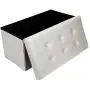30&quot Folding Ottoman Storage Bench Toy Boxes Storage Chest/Footrest/Coffee Table/Padded Seat (Gray)