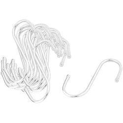 uxcell Stainless Steel Apartment S Shaped Clothes String Hanger Hook 27pcs Silver Tone
