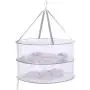 Drying Rack Net 2 Layers Collapsible Mesh Basket Dryer Net White Mesh Clothes Hanging Dryer Rack with Zipper Opening for Lingerie Underwears Woollen Sweater Garments Plush Hanger Rack-Round Zipper