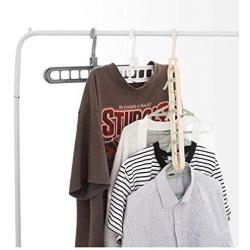 Multilayer Anti Slip Hanger Plastic 9 Hole Windproof Magic Clothes Hanger Space Saving Organizer Fix Holder Storage Rack Buckle 10pcs Random Color