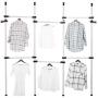 ROBTLE Adjustable Closet Rod with 6 Rail, Freestanding Clothing Garment Rack Organizer System Laundry Clothes Drying Rack Adjustable DIY Clothes Wardrobe 8.1-10.5feet