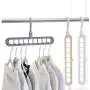 Foldable Non Slip Clothes Hangers 360 Degree Rotation Space Saving Magic Closet Organizer (Pack of 4) (Beige)