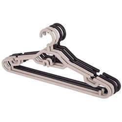 Clothes Hanger Pack of 20 Non-Slip Plastic Hangers Space Saving for Indoor and Outdoor Multifunctional Hanger Pants Hangers (Color : Apricot, Size : 4224cm)
