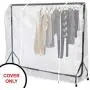 Ruibo Clear Garment Rack Cover Dustproof Clothes Rack Cover with 2 Durable Zipper/Clothing Waterproof Protector (L:71x20x60 inch)