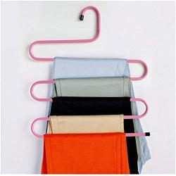 5PC Random Color 5 Layers S Shape Multifunctional Clothes Hangers Pants Storage Hangers Cloth Rack Multilayer Storage Cloth Hanger