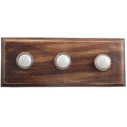Indianshelf Handmade 1 Artistic Vintage Grey Wooden Wheel Floral Key Hooks Hangers/Clothes Hooks for Doors