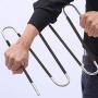 DailyTreasures S-Shaped Pants Hangers, Stainless Steel 5 Layer S-Type Clothes Hangers with 4 Clips + 2 Cedar Rings, Non Slip Trouser Hanger for Jeans, Scarf, Tie, Clothes, Closet Space Saving