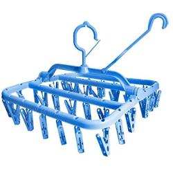 NLXTXQC Sock Dryer,Folding Drying Racks, Windproof Household Hangers, Socks Racks, Clothes Hanging Storage Artifacts (Color : Blue)