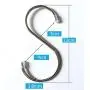 GCA 10 Pack 304 stainless steel Heavy-Duty S Shaped Hooks Kitchen Pot Pan Hanger Clothes Storage Rack