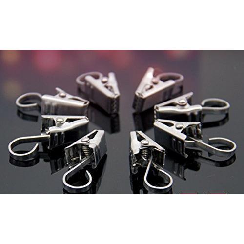 Magnolian 30 Pack Party Light Hanger Stainless Steel Clips with Hook Multifunction Outdoor Activities Wire Holder for Party Supplies, Curtain, Photos, Home Decoration