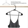 HOUSE DAY Plastic Hangers-50 Pack-Plastic Clothes Hangers for Skirt Suit Coat, Standard Tubular Plastic Hangers for Clothes (50 Black) (Renewed)