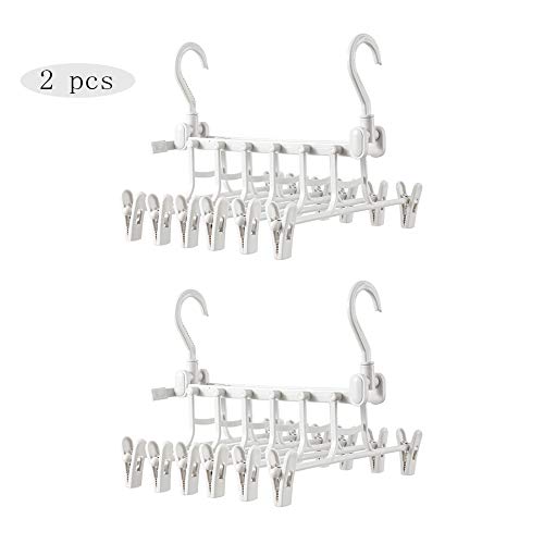 HJYPYJ Magic Hanger,360?? Rotate Magical Hangers,Strong and Sturdy Pp Trouser Hangers,Space-Saving Organizer Hangers,Storage Pants,Scarves,Etc. Not Easily Deformed/White / 2 pcs