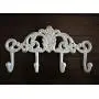 Bathroom Towel Hook, Entrance Coat Hook Rack, Antique White or Pick Color, Handpainted Cast Iron Bathroom Hanger