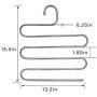BKONY Multi-Purpose Pants Hangers, S-Type 5 Layers Stainless Steel Clothes Hangers Storage Pant Rack Closet Space Saver for Trousers Jeans Towels Scarf Tie