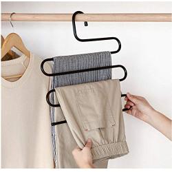 Multifunctional Clothes Hangers 5 Layer 5pcs S Shape Pants Storage Hangers Cloth Rack Multilayer Storage Organization Drying Hanger