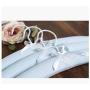 5pcs Random Color 41cm Luxurious Cotton and Linen Fabric Hangers for Clothes Adults Cloth Antiskid Sponge Polyester Hanger
