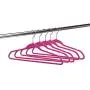 Quality Plastic Non Velvet Non-Flocked Thin Compact Hangers 360 Degree Swivel Hook (Pink Color, 50)