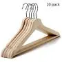 LIUFENGLONG Clothes Hangers Set, Wooden Hangers for Adult Children Clothing Pants Skirt Hangers Suit Clothes Hangers Everyday Standard Use Clothing Hangers 20 Pack for Home Closet Clothing Organiser