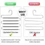 VISV Pants Hangers, Multilayer Pants Hangers Trouser Hangers S Shaped Non Slip Stainless Steel Metal Hangers Space Saving Closet Storage for Trousers Jeans Shirt Scarf Tie - 3 Packs VISV Pants Hangers, Multilayer Pants Hangers Trouser Hangers S Shaped Non Slip Stainless Steel Metal Hangers Space Saving Closet Storage for Trousers Jeans Shirt Scarf Tie - 3 Packs