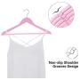 SONGMICS 20-Pack Solid Wood Hangers, Coat Hangers with Shoulder Notches, Trousers Bar, 360° Swivel Hook, Non-Slip for Jackets, Shirts, Dresses, Pink UCRW02PK