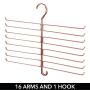 mDesign Metal Closet Rod Hanging Accessory Storage Organizer Rack for Scarves, Ties, Yoga Pants, Leggings, Tank Tops - Snag Free, Geometric Design, 16 Arms/1 Hook - 2 Pack - Rose Gold