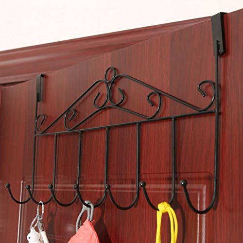 CapsA Hooks Over The Door Hook Organizer Rack Hanging Towel Rack Over Door, 7 Hooks Bathroom Hanger Coat Clothes Hat Bag Towel Hanging Rack Holder