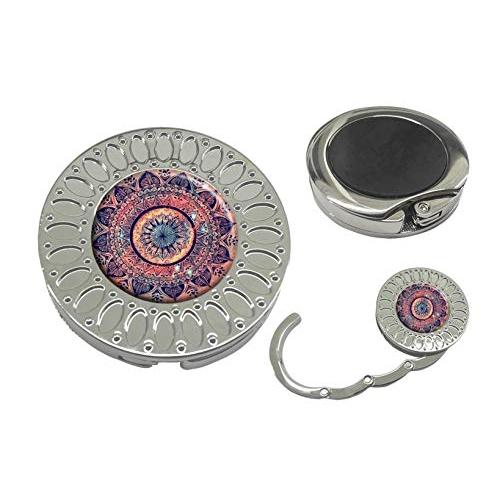Sonva Purse Hanger Folding Handbag Hook - Mandala Table Hook Folding Bag Desk Hanger Foldable Holder