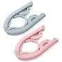 ONESWI 10 PCS Travel Hangers - Portable Folding Clothes Hangers Travel Accessories Foldable Clothes Drying Rack for Travel（Pink and Blue）