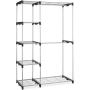 BS Clothing Garment Rack Heavy Duty Organizer Storage Rack Portable Clothes Hanger Double Rob Closet Cover Wardrobe Bedroom Living Room Hanging Rods Support 5 Shelves & eBook by BADA Shop
