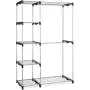 BS Clothing Garment Rack Heavy Duty Organizer Storage Rack Portable Clothes Hanger Double Rob Closet Cover Wardrobe Bedroom Living Room Hanging Rods Support 5 Shelves & eBook by BADA Shop