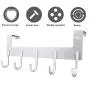 Rongyuxuan Over Door Hooks, Punch Free Over The Door Hanger Organizer for Clothes, Towels, Bag, Robe, Umbrella - Aluminum Home Storage Organizer with 5 Hooks (Silver) Rongyuxuan Over Door Hooks, Punch Free Over The Door Hanger Organizer for Clothes, Towels, Bag, Robe, Umbrella - Aluminum Home Storage Organizer with 5 Hooks (Silver)