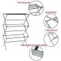 Foldable Clothing Drying Rack,SIN+MON 3-Tier Folding Anti-Rust Compact Stainless Steel Clothes Rack Super Quality Clothes Drying Stand Laundry Hanger Extendable Clothes Dryer[Ship from USA] (Silver)