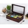 Apace Living Tea Boxes - Luxury Wooden Tea Storage Chest from The Premier Collection - 8 Adjustable Compartment Tea Bags Organizer Container - Elegantly Handmade w/Scratch Resistant Window