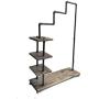 Diwhy Industrial Pipe Clothing Rack Pine Wood Shelving Shoes Rack Cloth Hanger Pipe Shelf Garment Racks (Style 4)