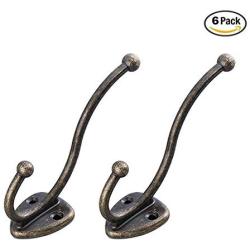 She-love Metal Handle Hook Hanger Clothes Hat Coat Robe Hanging Single Hook Wall Door (6 Pcs)